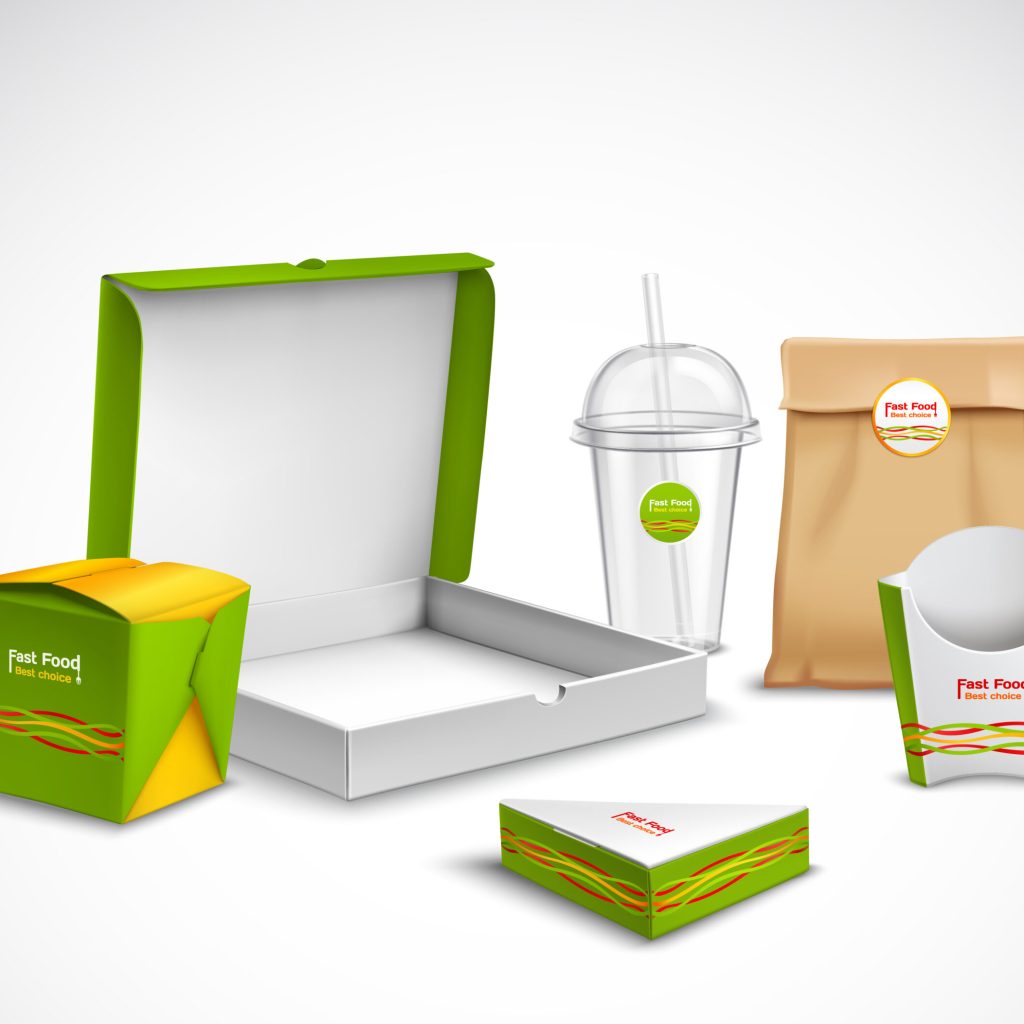 packaging fast food realistic set